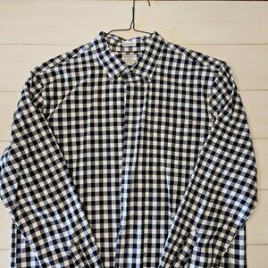 J. Crew Secret Wash Slim Untucked Navy Gingham Shirt - XL